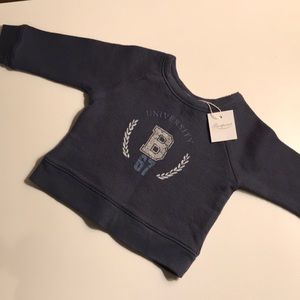 Bonpoint Newborn “B” blue sweater for 6 month old